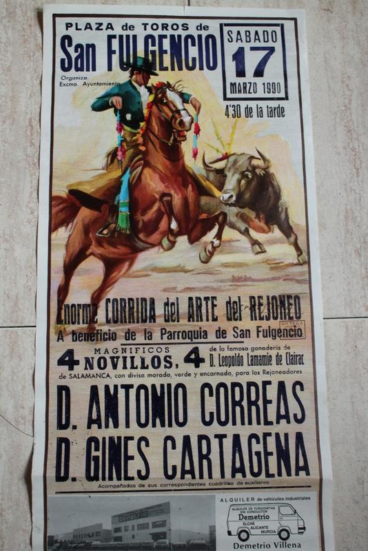 Cartel de toros de San Fulgencio. 17 de marzo de 1990.