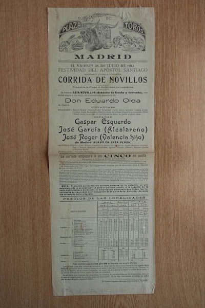 Cartel de toros de Madrid.