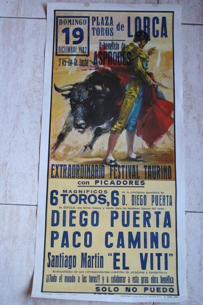 Cartel de toros de Lorca. 19 de diciembre de 1982.