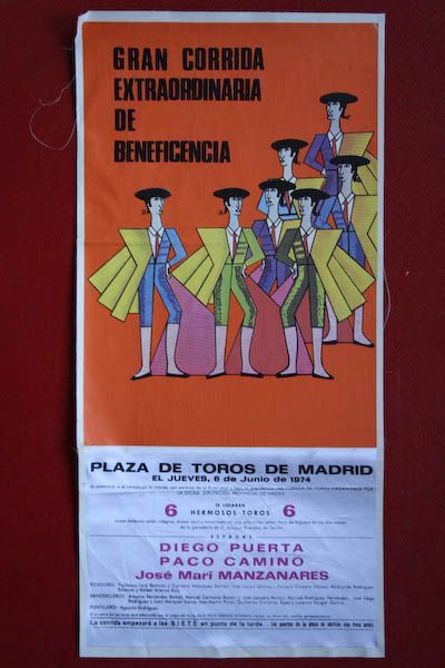 Cartel de toros de Madrid en seda