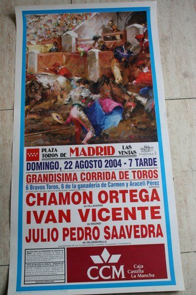 Cartel de toros de Madrid. 22 de agosto de 2004.