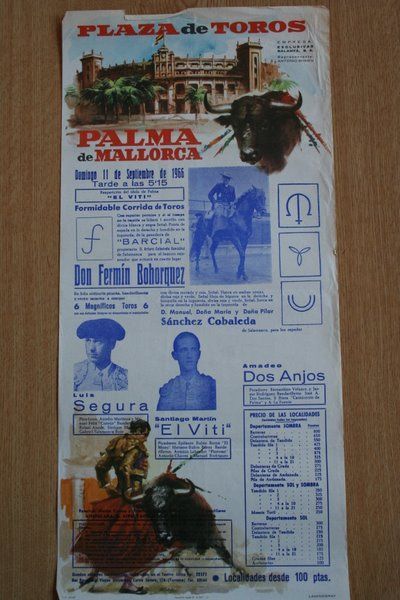 Cartel de toros de Palma de Mallorca. 1966.