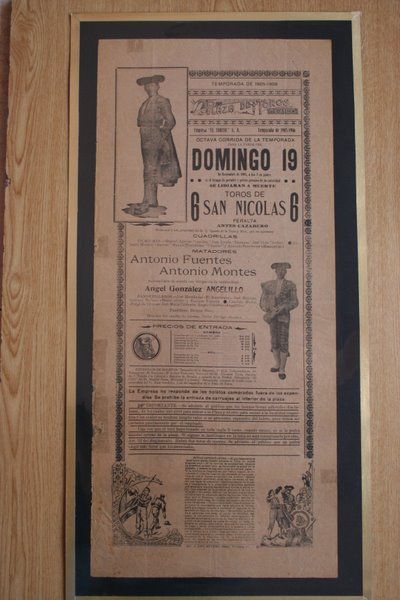 Cartel de toros de México. 1905.