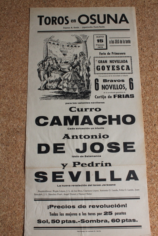 Cartel de toros de Osuna. 15 de mayo de 1970.