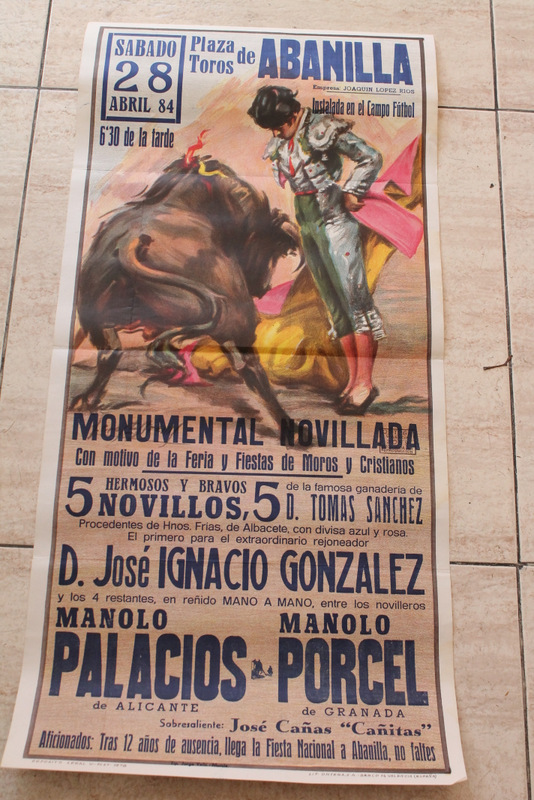 Cartel de toros de Abanilla. 28 de abril de 1984.