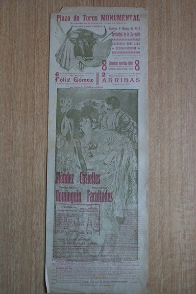 Cartel de toros de Barcelona. 1918.