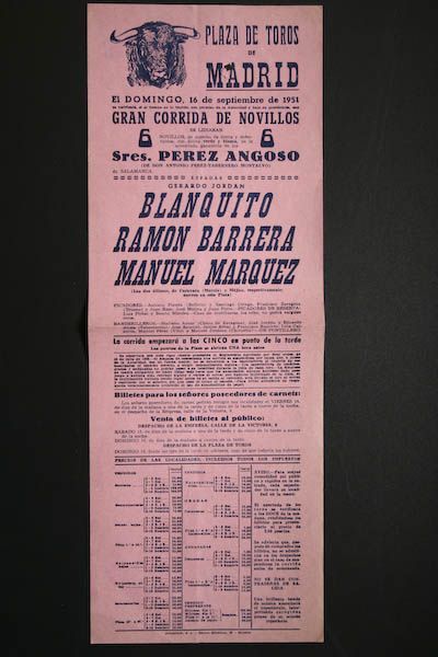 Cartel de toros de Madrid