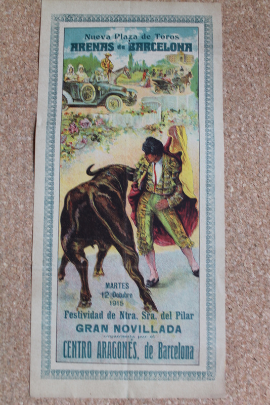 Cartel de toros de Arenas de Barcelona. 12 de octubre de 1915. 