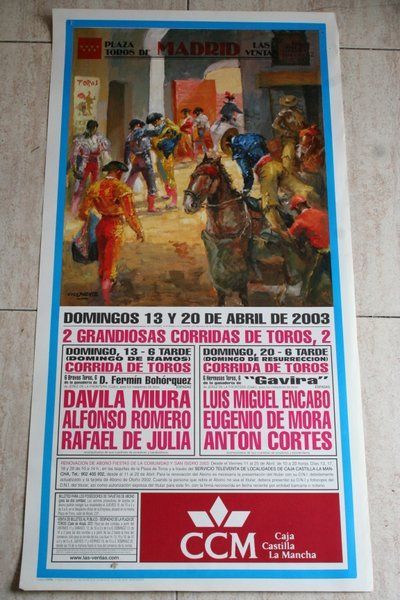 Cartel de toros de Madrid. 13 y 20 de abril de 2003.