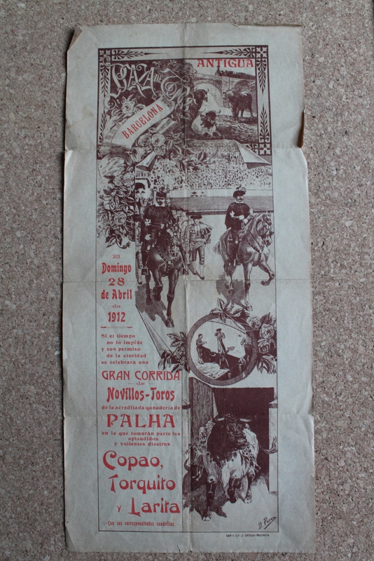 Cartel de toros de Barcelona. 28 de abril de 1912. 