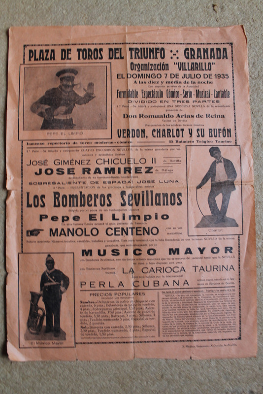 Cartel de toros de Granada. 7 de julio de 1935.