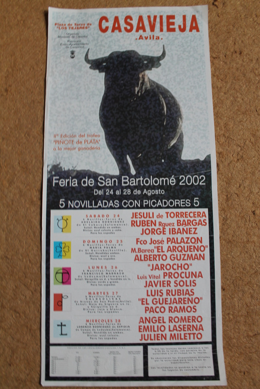 Cartel de toros de Casavieja. Del 24 al 28 de agosto de 2002.