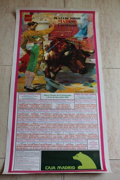 Cartel de toros de Madrid. Las Ventas. Fiestas de La Comunidad y Feria de San Isidro 2001