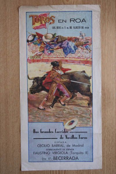 Cartel de toros de Roa.
