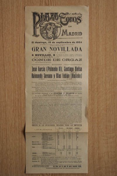 Cartel de toros de Madrid.