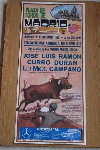 Cartel de toros de Madrid. 12 de septiembre de 1982.