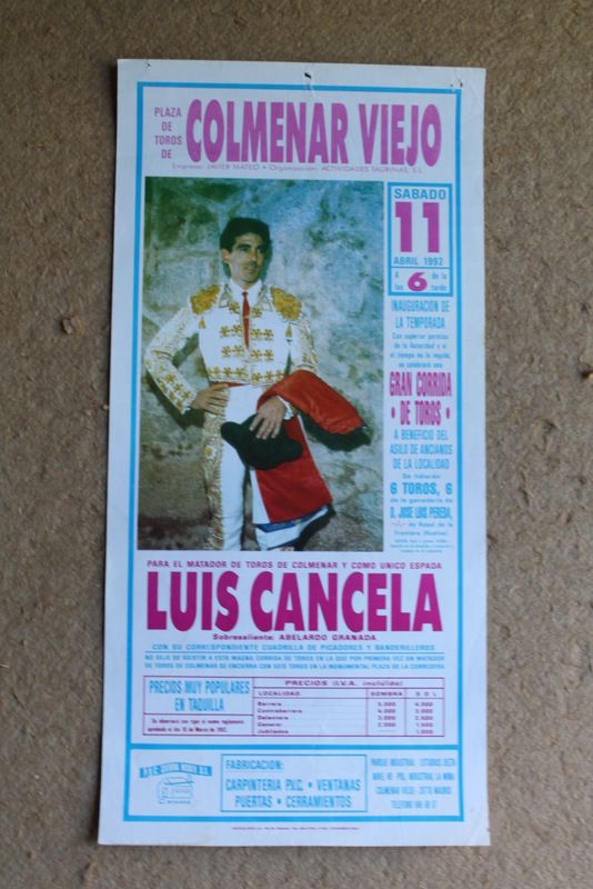 Cartel de toros de Colmenar Viejo. 11 de abril de 1992.