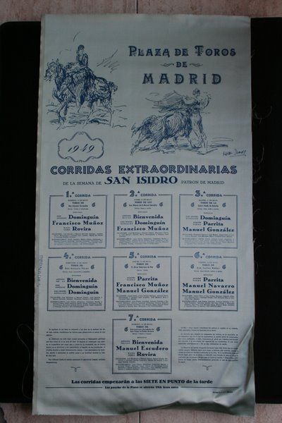 Cartel de toros de Madrid. San Isidro 1949.