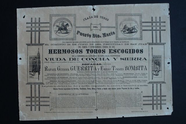 Cartel de toros del Puerto de Santa María. 24 de junio de 1894.