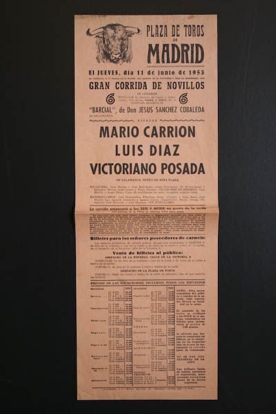 Cartel de toros de Madrid