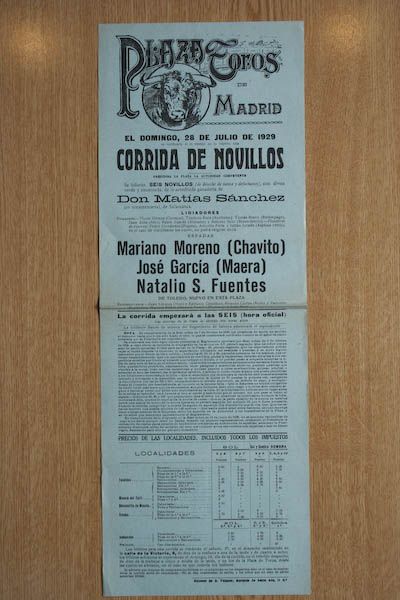 Cartel de toros de Madrid.