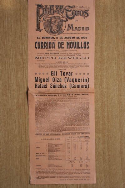 Cartel de toros de Madrid.