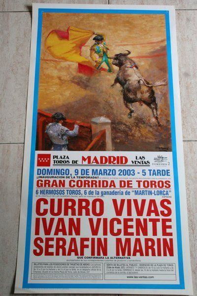 Cartel de toros de Madrid. 9 de marzo de 2003. 
