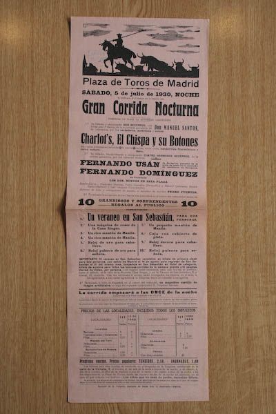 Cartel de toros de Madrid.