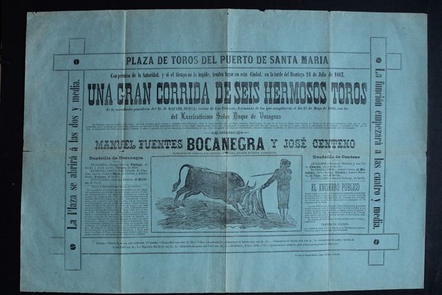 Cartel de toros del Puerto de Santa María. 24 de julio de 1887. 