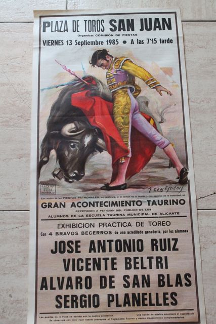 Cartel de toros de San Juan. 13 de septiembre de 1985. 