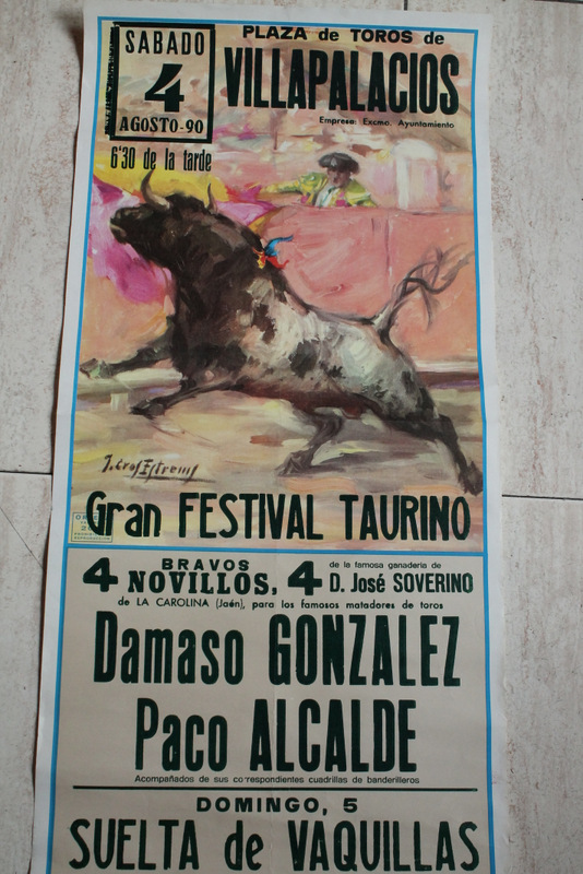 Cartel de toros de Villapalacios. 4 de agosto de 1990.