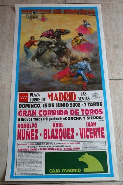 Cartel de toros de Madrid. 16 de junio de 2002. 