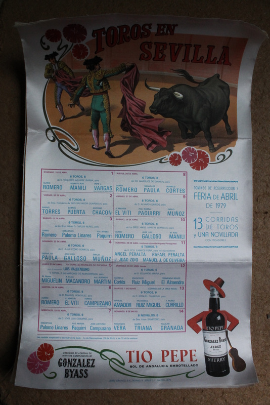 Cartel de toros de Sevilla. Domingo de Resurrección y Feria de Abril 1979. Días 15 de abril al 6 de mayo. 