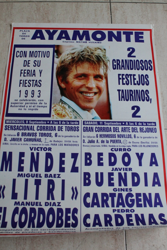 Cartel de toros de Ayamonte. Feria y Fiestas 1993. 8 y 11 de septiembre.