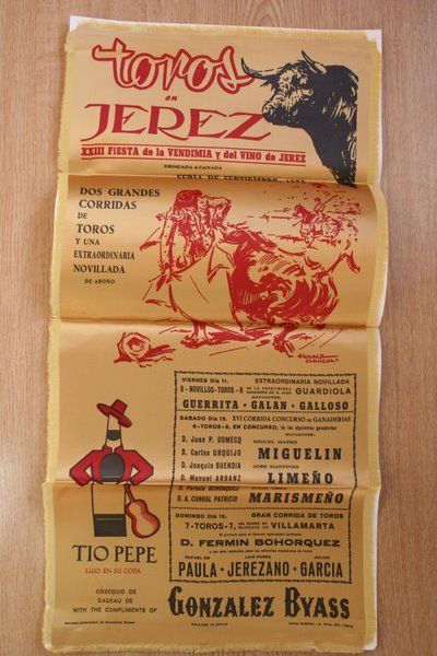 Cartel de toros de Jerez. XXIII Fiesta de la Vendimia. 1970.