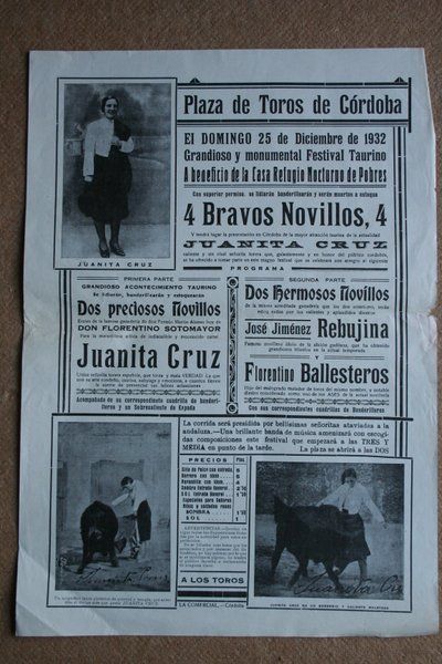 Cartel de toros de Córdoba. 25 de diciembre de 1932.