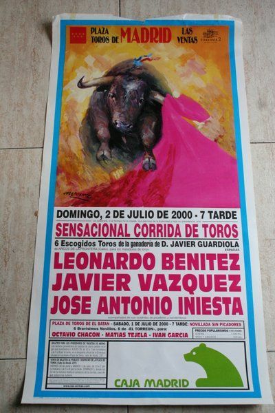 Cartel de toros de Madrid. 2 de julio de 2000.