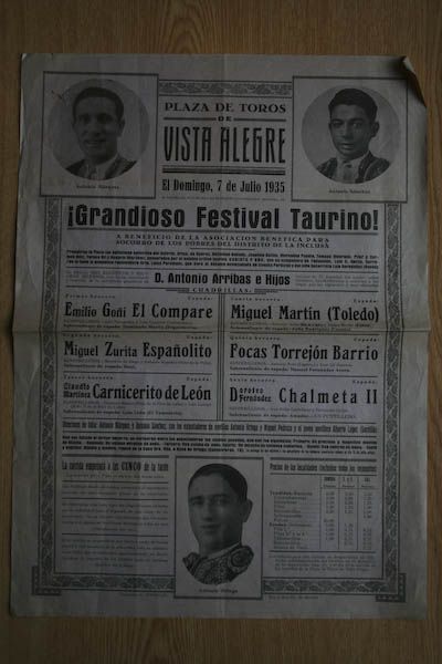 Cartel de toros de Vista-Alegre.