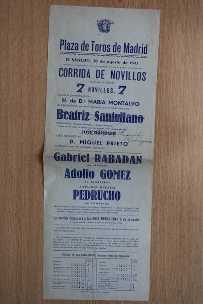 Cartel de toros de Madrid.