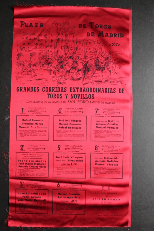 Cartel de toros de Madrid. 13 al 21 de mayo 1951. 