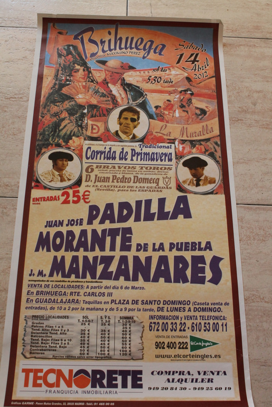 Cartel de toros de Brihuega. La Muralla. Tradicional Corrida de Primavera. 14 de abril de 2012. 