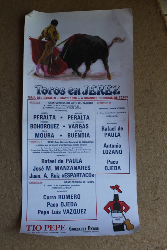 Cartel de toros de Jerez. Feria del Caballo. Mayo 1986. Días 8, 9, 10 y 11. 