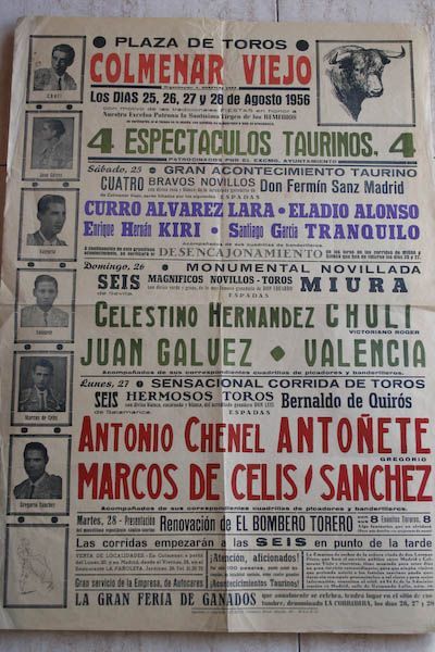 Cartel de toros de Colmenar viejo.