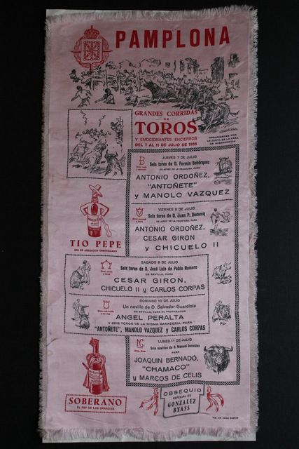 Cartel de toros de Pamplona. 7 al 11 de julio de 1955. 