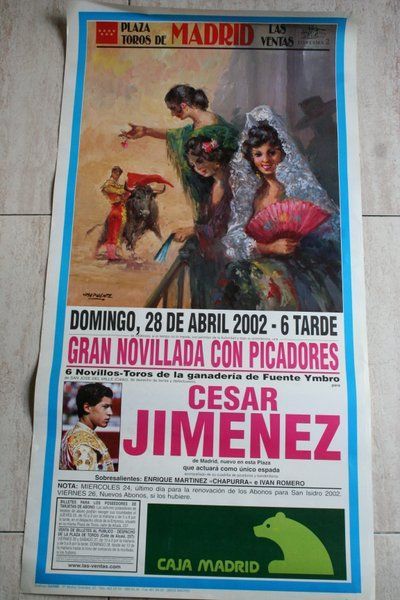Cartel de toros de Madrid. 28 de abril de 2002. 