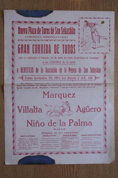 Cartel de toros de San Sebastián.