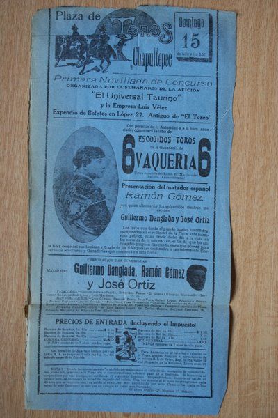 Cartel de toros de México. Chapultepec.