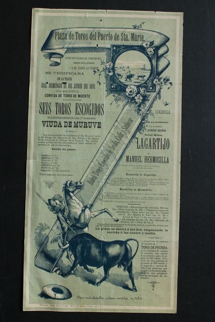 Cartel de toros del Puerto de Santa María. 21 de junio de 1891. 