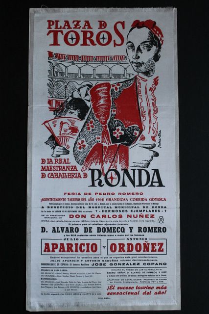 Cartel de toros en seda de Ronda. 10 de septiembre de 1964. 