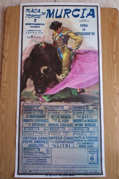 Cartel de toros de Murcia. 1990.